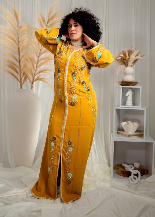 Caftan PERLE moutarde