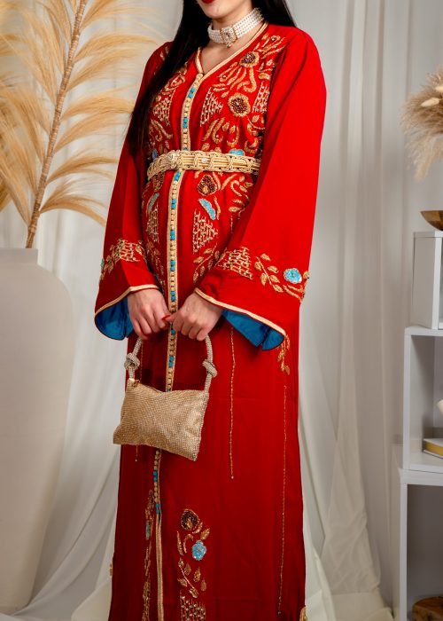 Alternative view of Caftan PERLE rouge
