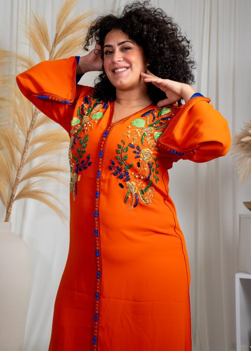 Alternative view of Caftan PERLE Orangé