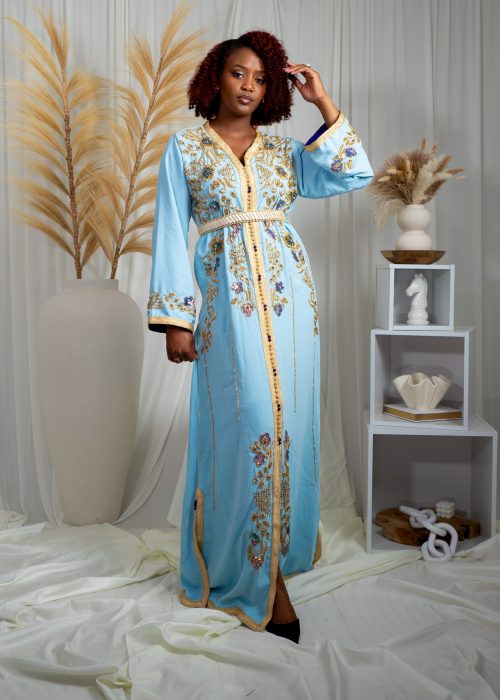 Caftan PERLE bleu ciel