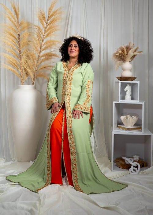 Tekchita PREMIUM vert pistache & orange
