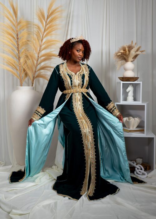 TEKCHITA « RAFINEE » vert foncé & vert d’eau »