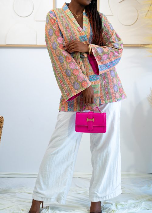 Alternative view of Blazer Sari Prestige - Orange épicé rose fuchsia