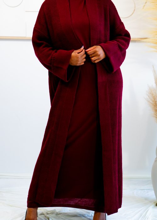 Alternative view of Set 2 pièces - Ensemble robe fluide, gilet – Bordeaux